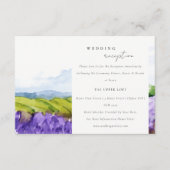 Landelijke waterverf lavendelveld bruiloftsrecepti informatiekaartje (Voorkant)