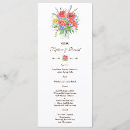 Landelijke waterverf weide wilde bloemen menu