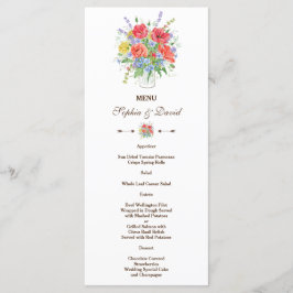 Landelijke waterverf weide wilde bloemen menu