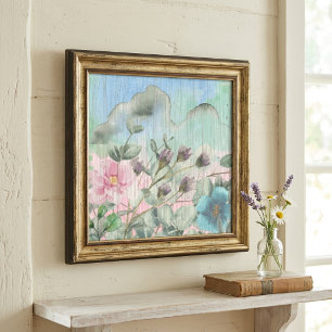 Landelijke Waterverf Wilde Bloemen Poster