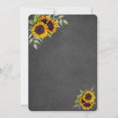Landelijke waterverf zonnebloemen krijtbord bruilo kaart (Achterkant)