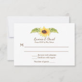 Landelijke waterverf zonnebloemen lange hoorn sche kaart (Voorkant)