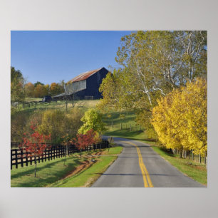 Landelijke weg door de Bluegrass-regio van Kentuck Poster