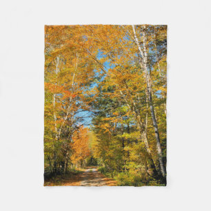Landelijke weg herfstkleuren New Hampshire Fleece Deken