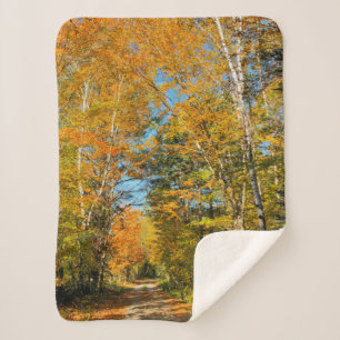 Landelijke weg herfstkleuren New Hampshire Sherpa Deken
