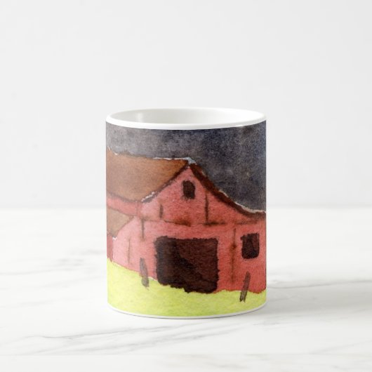 Landelijke weg Mok rurale rode schuur zomergebied (Center)