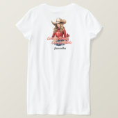 Landelijke wegen cowgirl boots  kerstmeisje t-shirt (Design achterkant)