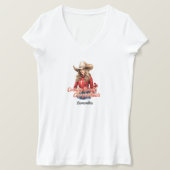 Landelijke wegen cowgirl boots kerstmeisje t-shirt (Design voorkant)