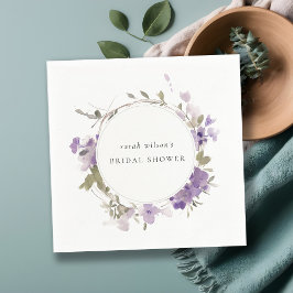 Landelijke weide seringen bloemenkrans bruidsdouch servet