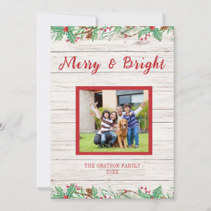 Landelijke Western Barn houten Foto Plat Vakantiek Feestdagenkaart