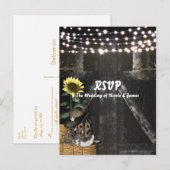 Landelijke Western boerenhoeve trouw RSVP kaart (Voorkant / Achterkant)