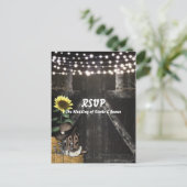 Landelijke Western boerenhoeve trouw RSVP kaart (Staand voorkant)