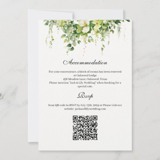 Landelijke western bruiloft kaart (Achterkant)