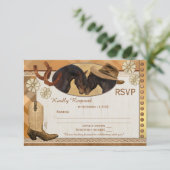 Landelijke western bruiloft RSVP kaart (Staand voorkant)
