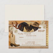 Landelijke western bruiloft RSVP kaart (Voorkant / Achterkant)