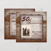 Landelijke Western Country 50ste verjaardagsfeest Kaart (Voorkant / Achterkant)