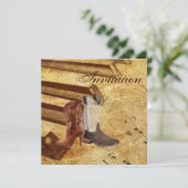 Landelijke western cowboy bruiloft kaart (Staand voorkant)