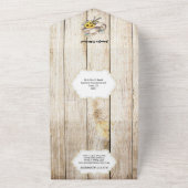 Landelijke western waterverf paard zonnebloem all in one uitnodiging (Buitenkant)