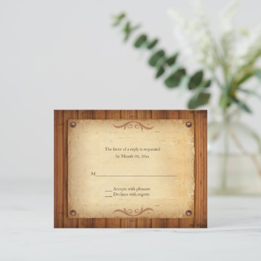 Landelijke Westerne bruiloft RSVP-reactiekaarten RSVP Kaartje (Staand voorkant)