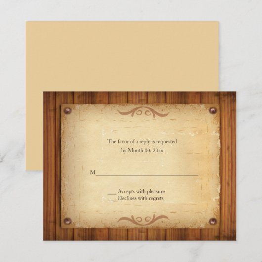Landelijke Westerne bruiloft RSVP-reactiekaarten RSVP Kaartje (Voorkant / Achterkant)
