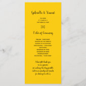 Landelijke Westerne bruiloft voor zonnebloemen Programmakaart (Achterkant)