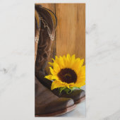 Landelijke Westerne bruiloft voor zonnebloemen Programmakaart (Voorkant)