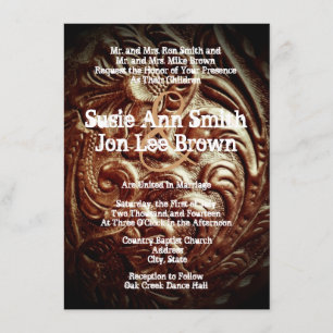 Landelijke Westerne Cowboy Wedding Invitations Kaart
