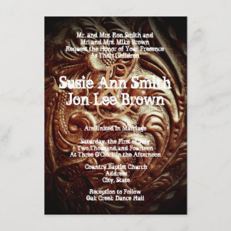 Landelijke Westerne Cowboy Wedding Invitations Kaart