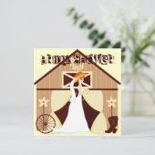 Landelijke Westerne Cowgirl Bridal Shower-uitnodig Kaart (Staand voorkant)