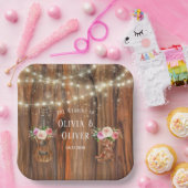 Landelijke Westerne Hout Licht Violin Weddenschap Papieren Bordje (Feest)