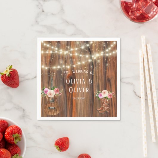 Landelijke Westerne Hout Licht Violin Weddenschap Servet (Insitu)