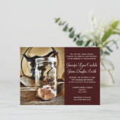 Landelijke Westerne Mason Jar Wedding-uitnodiginge Kaart (Staand voorkant)