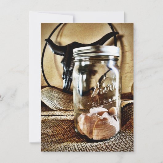 Landelijke Westerne Mason Jar Wedding-uitnodiginge Kaart (Achterkant)