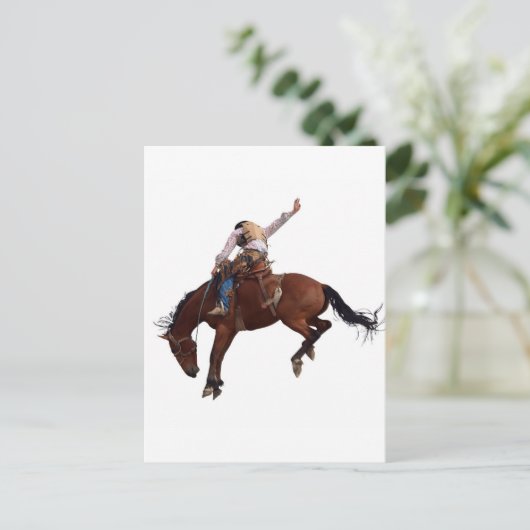 Landelijke Westerne paarderugleiding Rodeo Cowboy Briefkaart (Staand voorkant)