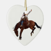 Landelijke Westerne paarderugleiding Rodeo Cowboy Keramisch Ornament (Rechts)