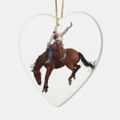 Landelijke Westerne paarderugleiding Rodeo Cowboy Keramisch Ornament (Links)