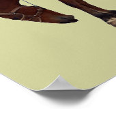 Landelijke Westerne paarderugleiding Rodeo Cowboy Poster (Hoek)