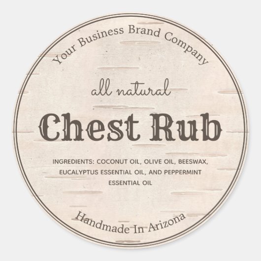 Landelijke Westerne stijl Eucalyptus Salve Ointje Ronde Sticker (Voorkant)