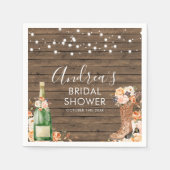 Landelijke westernlaarzen en bubbelig papieren ser servet (Voorkant)