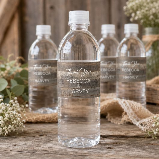 landelijke westerse country houtnerf schuur bruilo waterfles etiket