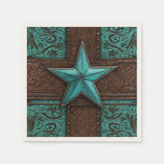 Landelijke Westerse Cowboy Texas Lone Star Servet (Voorkant)