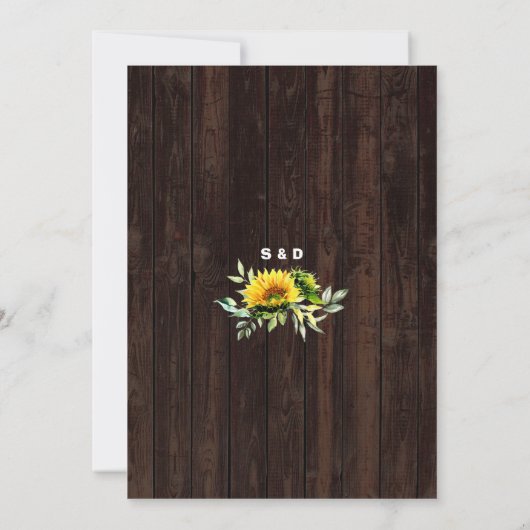 Landelijke Westerse Cowboylaarzen Zonnebloemen Bru Kaart (Achterkant)