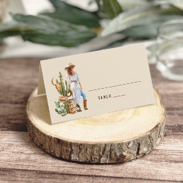 Landelijke Westerse Cowgirl Bruiloft Plaatskaartje