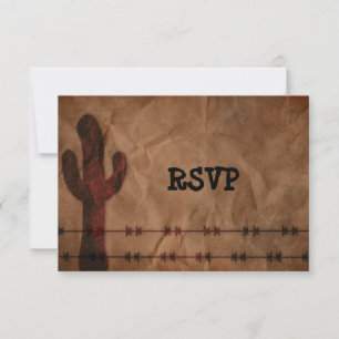 Landelijke Westerse Huwelijksreceptie RSVP Kaart