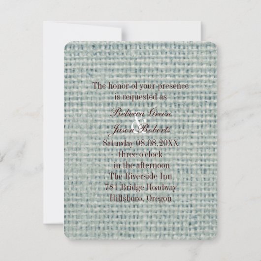 landelijke westerse land beige kant jute zakken br kaart (Achterkant)