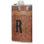 Landelijke Westerse Land Monogram Beginletter Brui Heupfles (Links)