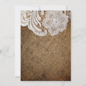 landelijke westerse landelijke bruiloft jute en ka kaart (Achterkant)