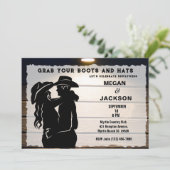 Landelijke Westerse Paar Schuur Ontvangst Kaart (Staand voorkant)