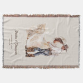 Landelijke Westerse Ranch Trouwdag Deken (Voorkant)