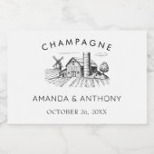 Landelijke Westerse Schuur Bruiloft Champagne Sparkling Wijnetiket (Enkel label)